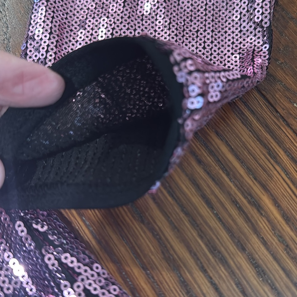 Inc Raspberry/Pink Sequin Fun Sparkly Top Xs - image 4